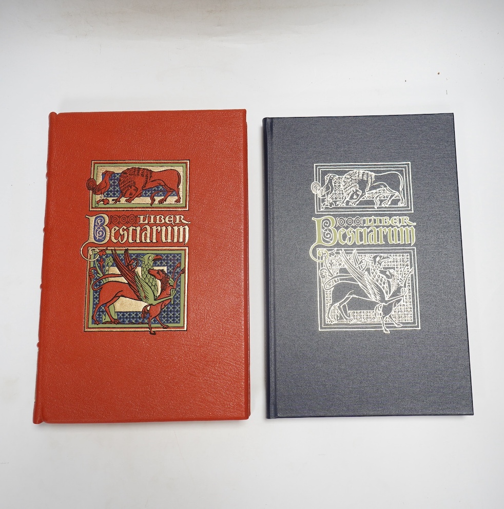 Folio Society. Liber Bestiarum, 2 vols, one of 1980, original Nigerian goatskin by Brian Settle of Ludlow and blocked with a design by David Eccles, The Folio Society, 2008; de Hamel, Christopher and Richard Barber - Tra